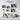 Blue Spheres Delight Framed Canvas (Black) / 48 x 32