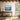 Blue Horizon Layers Framed Canvas (Black) / 24 x 18