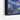 Cosmic Azure Rush Framed Canvas (Black) / 48 x 32