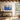Blue Gold Fusion Framed Canvas (Walnut) / 48 x 32