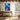 Azure Geometric Symphony Framed Canvas (Walnut) / 32 x 48
