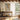 Abstract Golden Cascade Framed Canvas (Black) / 32 x 48