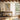 Abstract Golden Cascade Framed Canvas (Walnut) / 32 x 48