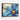 Luminous Blue Petal Impressions Framed Canvas (Walnut) / 32 x 24
