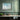 Serene Aqua Woodland Mosaic Framed Canvas (Black) / 20 x 16