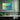 Vibrant Metropolis at Dawn’s Embrace Framed Canvas (Black) / 14 x 11