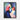 Swirls of Color in Geometric Dance Framed Canvas (Black) / 24 x 32