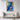 Azure and Gold Dynamic Elegance Framed Canvas (Walnut) / 32 x 48