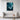 Whirling Depths of Teal Abstraction Framed Canvas (Walnut) / 24 x 32