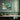 Cascading Emerald and Gold Abstraction Framed Canvas (Walnut) / 20 x 16
