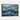 Cascading Ocean Blues Abstract Framed Canvas (Walnut) / 48 x 32