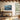 Cascading Ocean Blues Abstract Framed Canvas (Walnut) / 48 x 32