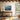 Cascading Ocean Blues Abstract Framed Canvas (Walnut) / 24 x 18