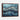 Cascading Ocean Blues Abstract Framed Canvas (Walnut) / 32 x 24