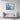 Azure Tranquility: Abstract Ocean Depths Framed Canvas (Walnut) / 48 x 32