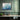 Serene Blue Depths Abstract Artwork Framed Canvas (Walnut) / 14 x 11