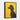 Noble Black Poodle Against Yellow Framed Canvas (Black) / 24 x 32