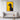 Noble Black Poodle Against Yellow Framed Canvas (Walnut) / 20 x 30