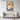 Bold Contrast and Form: Solitary Red Chair Framed Canvas (Walnut) / 32 x 48