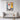 Bold Contrast and Form: Solitary Red Chair Framed Canvas (Walnut) / 30 x 40