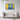 Majestic Blue Bear on Yellow Framed Canvas (Black) / 48 x 32