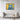 Majestic Blue Bear on Yellow Framed Canvas (Walnut) / 48 x 32