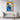 Blue Bear in Golden Hues Framed Canvas (Black) / 32 x 48