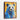 Blue Bear in Golden Hues Framed Canvas (Walnut) / 16 x 20