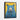 Blue Bear on Golden Canvas Framed Canvas (Black) / 18 x 24