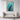 Regal Blue Peacock on Turquoise Canvas Framed Canvas (Black) / 20 x 30