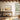 Golden Horizons: Minimalist Landscape Framed Canvas (Walnut) / 24 x 18