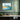 Serene Mountain Reflections in Blue Framed Canvas (Black) / 48 x 32
