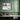 Abstract Lakeside Tranquility Scene Framed Canvas (Black) / 48 x 32
